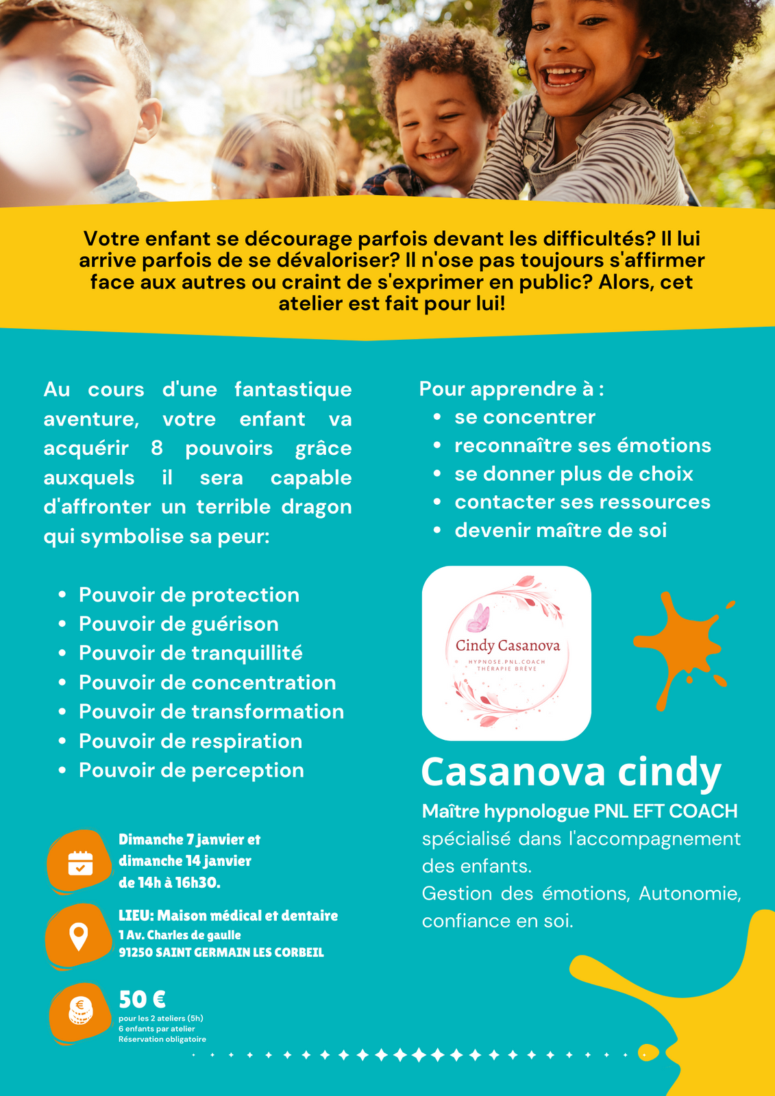 Flyer de l'atelier de Cindy Casanova