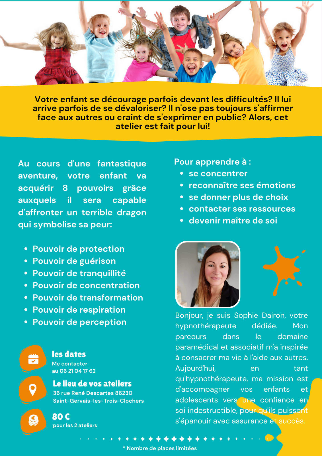 Flyer de l'atelier de Sophie DAIRON