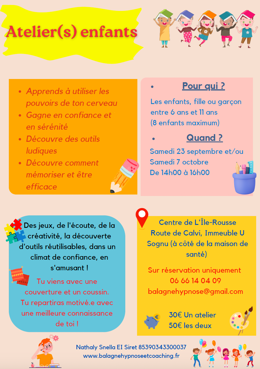 Flyer de l'atelier de Nathaly SNELLA